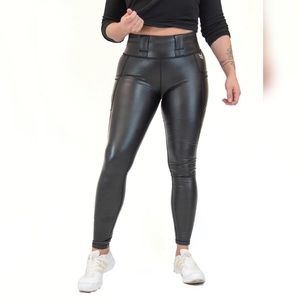 Vakandia High Rise Faux Leather EDC Leggings